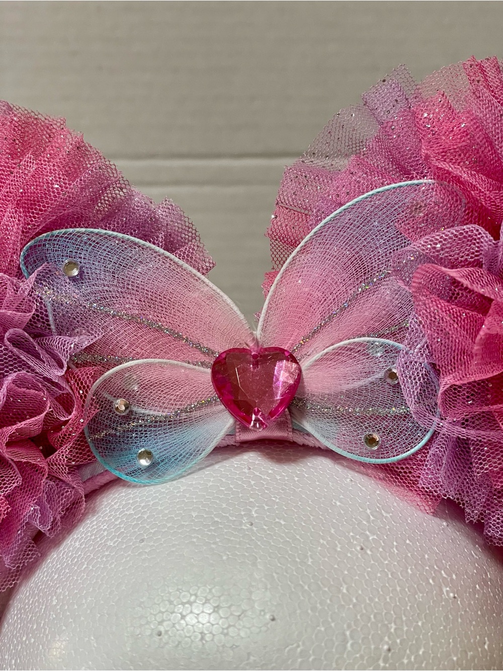 Disney Pink Pom-Pom Headband with Rainbow Tulle Veil - Picture 3 of 5